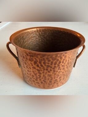 60's Handmade In Denmark Hammered Small Copper Pot - 5"